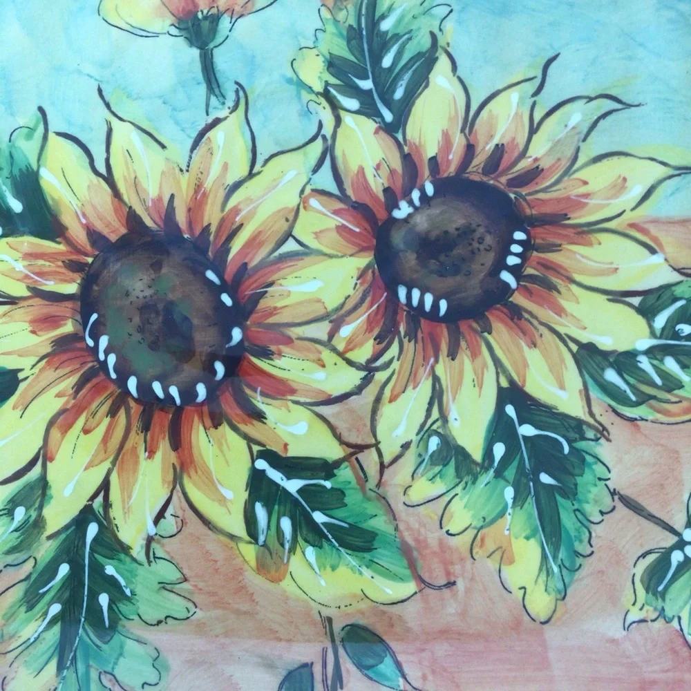 Floral Sunflower Ceramic Accent Plate - Picture 7 of 11